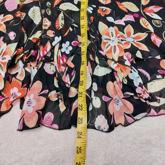 Vintage Chic Fille Women's Black Floral Knee Length Skirt Size S - Picture 5 of 7
